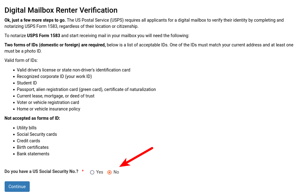 USPS form 1583