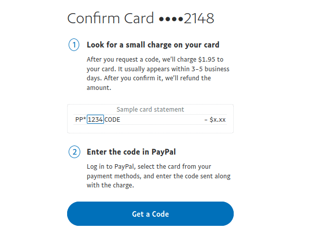 paypal confirm payoneer card